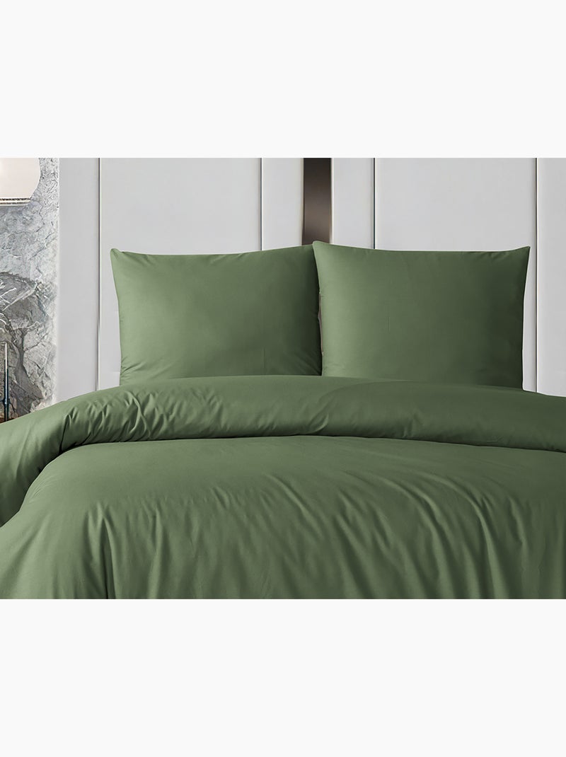 Set letto + federa in cotone Verde kaki - Kiabi