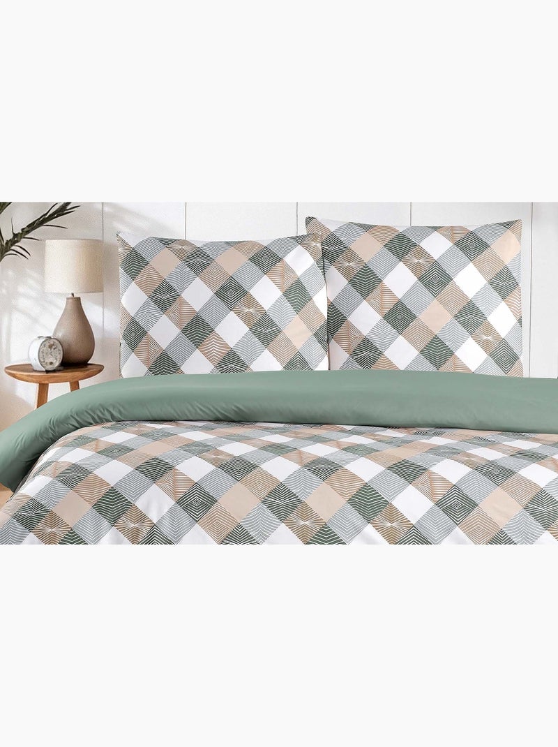 Set letto + federa in cotone Verde - Kiabi