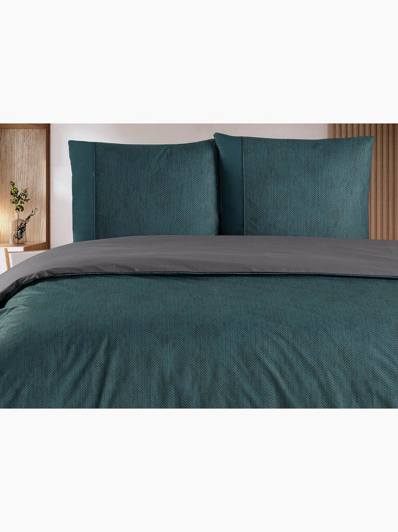 Set letto + federa in cotone Verde smeraldo - Kiabi