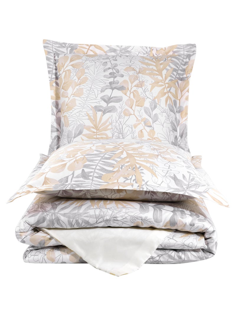 Set letto + federa in raso di cotone Beige - Kiabi