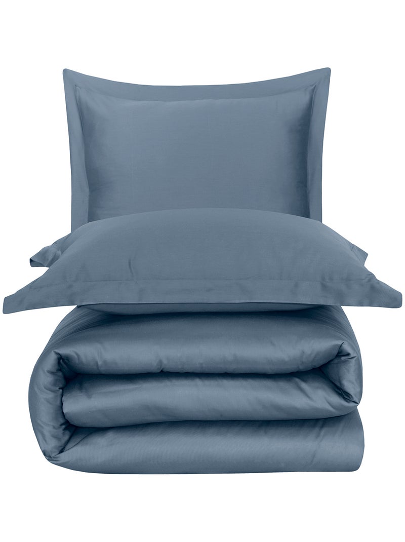 Set letto + federa in raso di cotone Blu - Kiabi