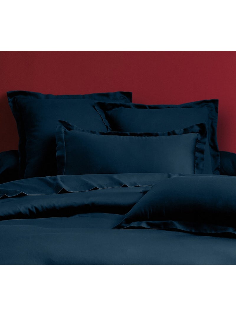 Set letto + federa in raso di cotone Blu marino - Kiabi