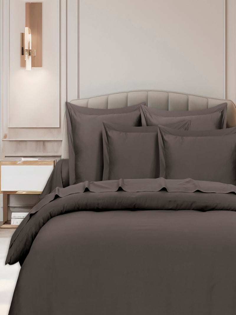 Set letto + federa in raso di cotone Grigio antracite - Kiabi