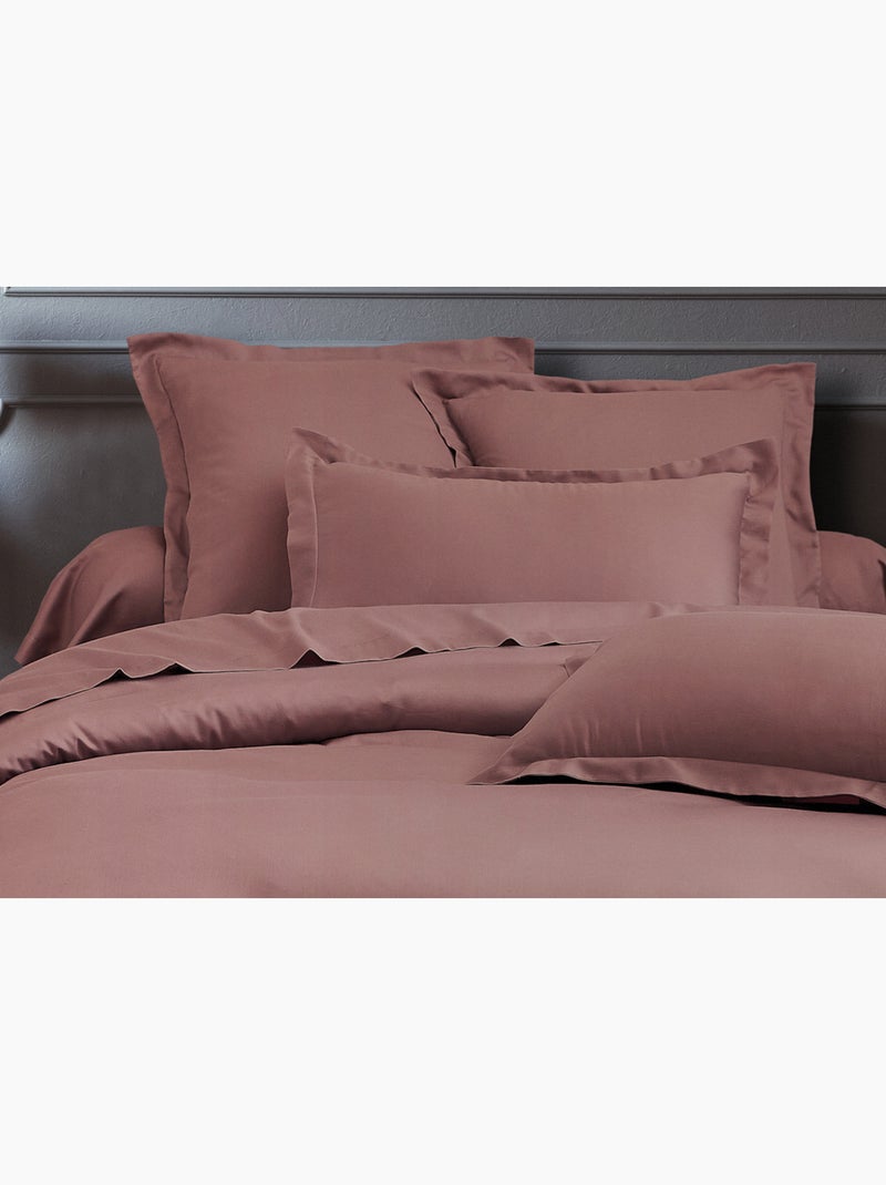 Set letto + federa in raso di cotone Legno di rosa - Kiabi