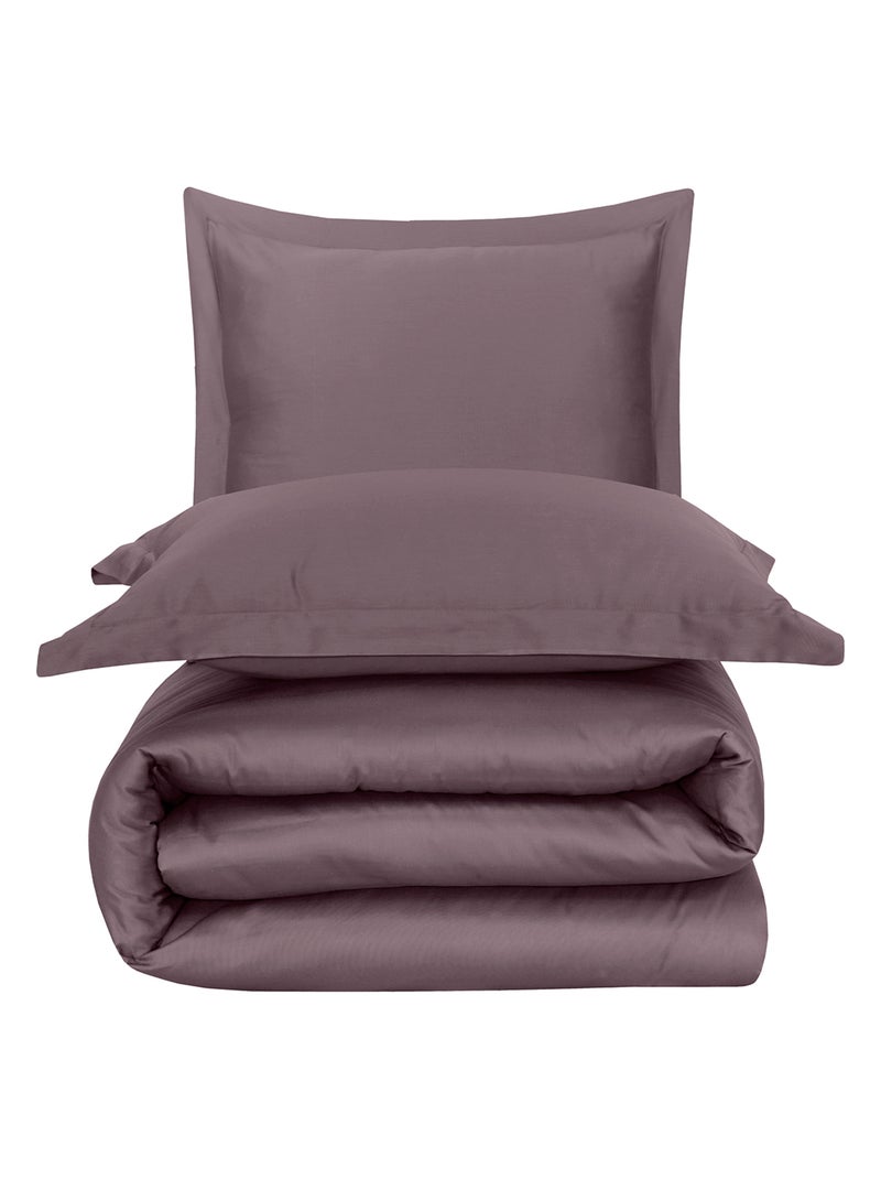 Set letto + federa in raso di cotone Malva - Kiabi