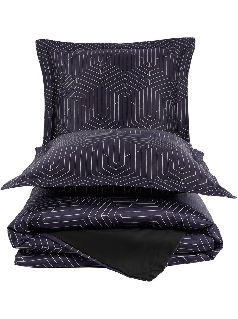 Set letto + federa in raso di cotone Nero - Kiabi