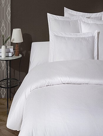 Set letto + federa in raso di cotone rigatino