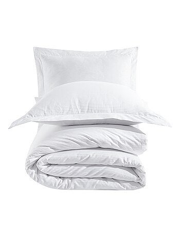 Set letto + federa in raso di cotone rigatino