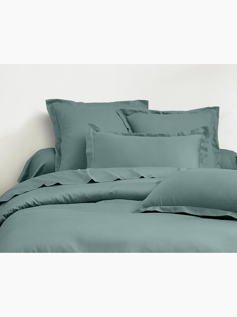 Set letto + federa in raso di cotone Verde acqua - Kiabi