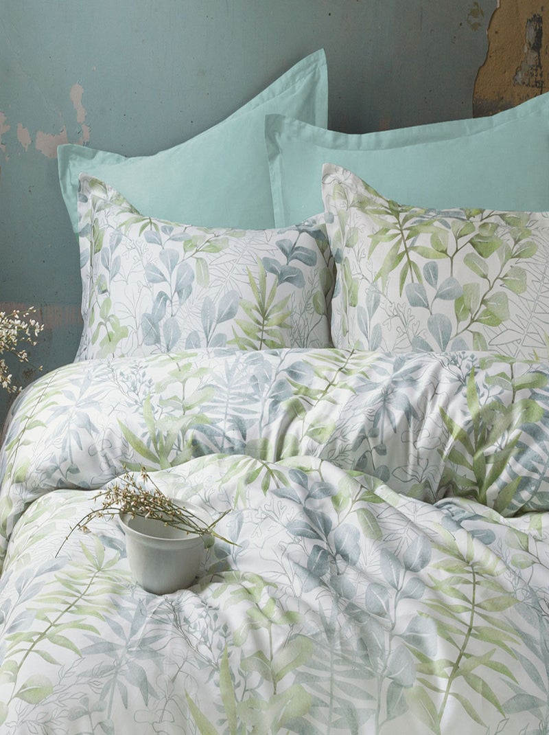 Set letto + federa in raso di cotone Verde - Kiabi