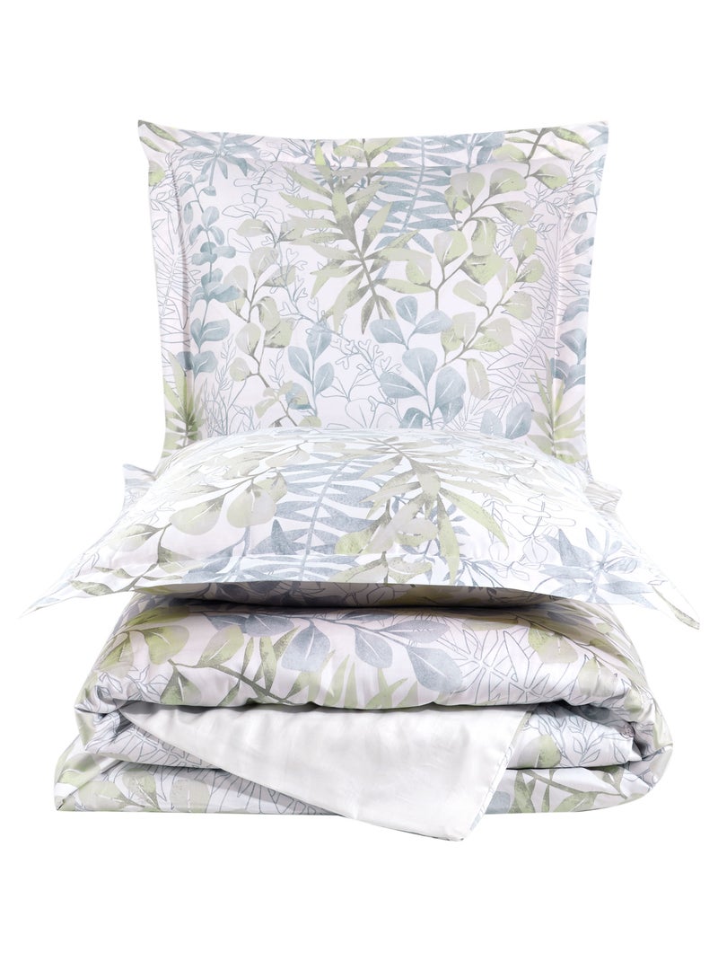 Set letto + federa in raso di cotone Verde - Kiabi