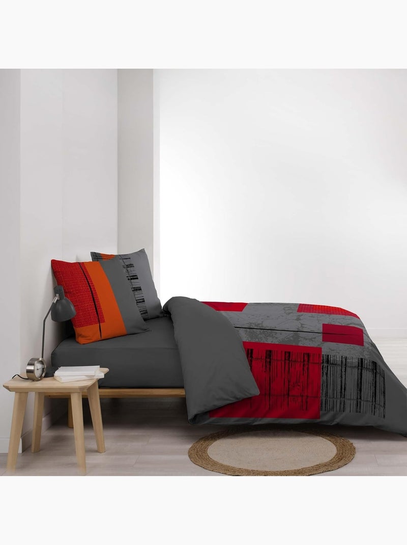 Set letto in Cotone Quadro Douceur d'Intérieur Grigio antracite - Kiabi