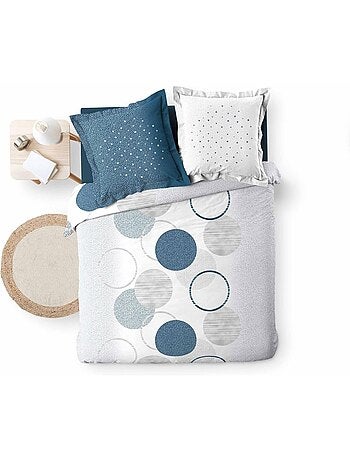 Set letto in Cotone Voie Lactee Bleu Douceur d'Intérieur