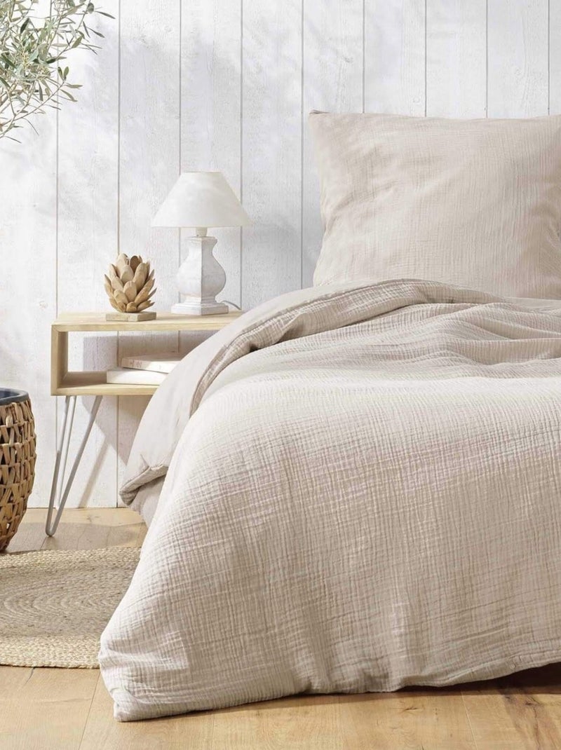 Set letto in garza di cotone Alia PROMO LINGE Beige sabbia - Kiabi