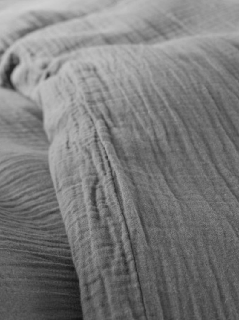 Set letto in garza di cotone Alia PROMO LINGE Grigio antracite - Kiabi