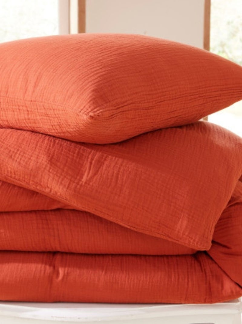 Set letto in garza di cotone Alia PROMO LINGE Terracotta - Kiabi