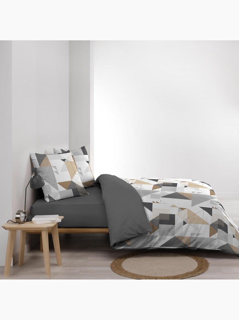 Set letto in Microfibra Trigone Douceur d'Intérieur Beige - Kiabi