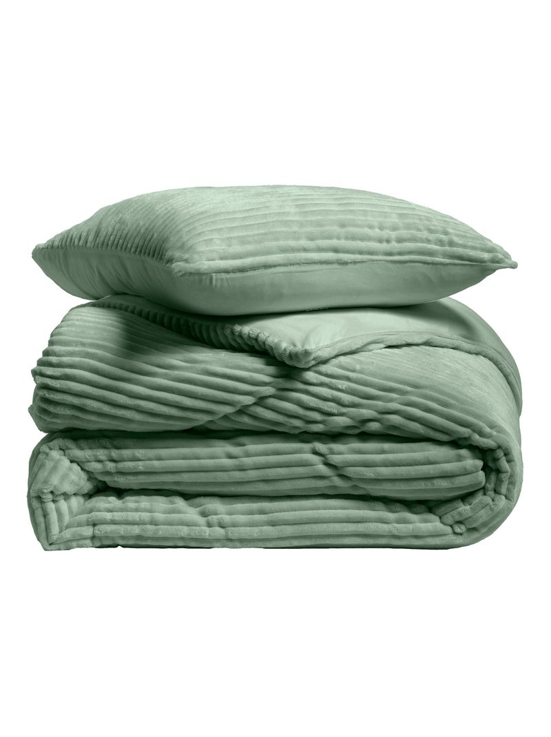 Set letto in poliestere flanelle douceur d'intérieur Verde - Kiabi
