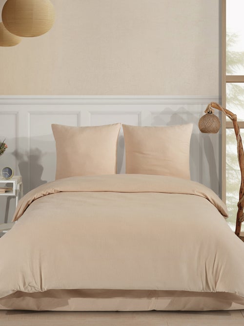 Set letto matrimoniale +2 federe 65x65 cm flanella di cotone - Kiabi