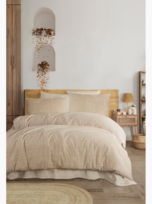 Set letto matrimoniale +2 federe 65x65 cm flanella di cotone - Kiabi