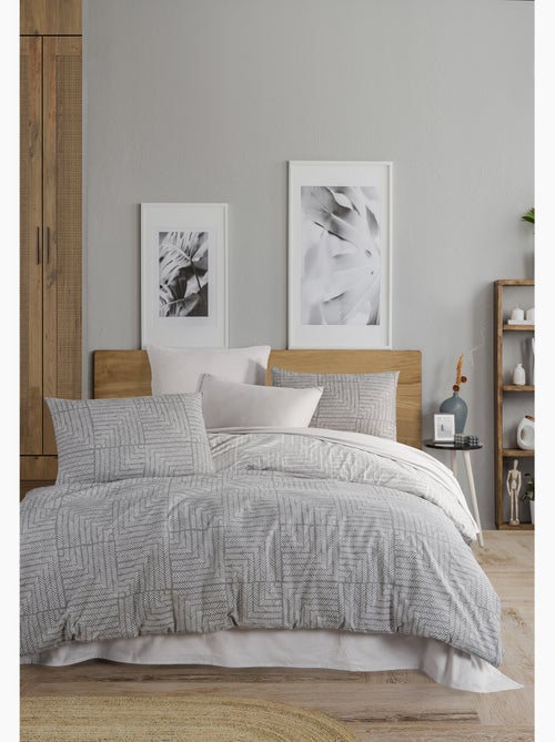 Set letto matrimoniale +2 federe 65x65 cm flanella di cotone - Kiabi