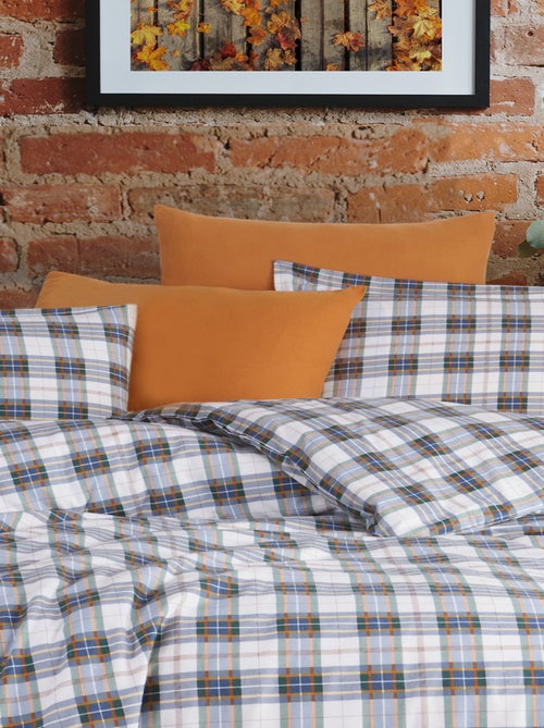 Set letto matrimoniale +2 federe 65x65 cm flanella di cotone - Kiabi