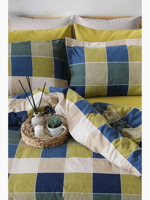 Set letto matrimoniale +2 federe 65x65 cm flanella di cotone - Kiabi