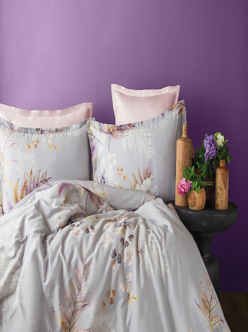 Set letto matrimoniale 240x220 cm+2 federe 63x63 cm in raso di cotone Multicolore - Kiabi