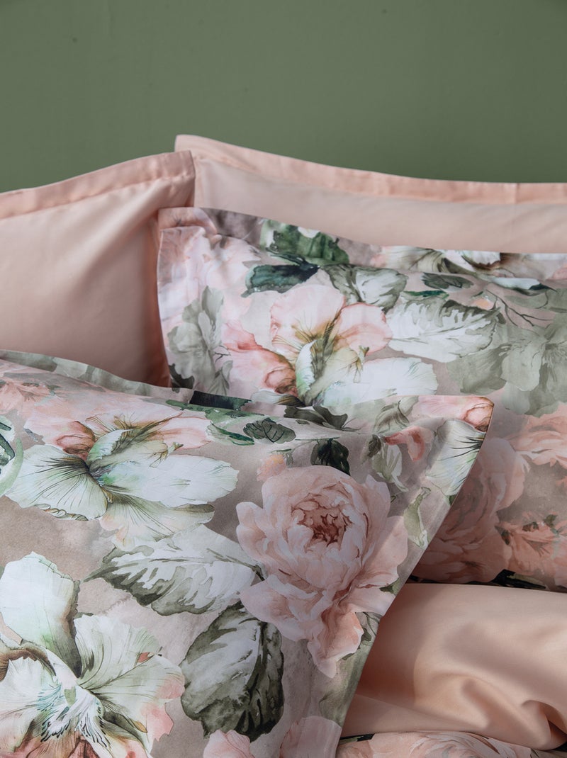 Set letto matrimoniale 240x220 cm+2 federe 63x63 cm in raso di cotone Multicolore - Kiabi