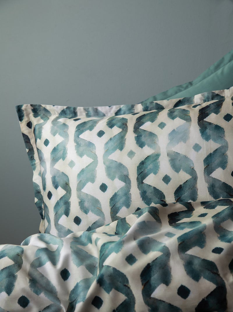 Set letto matrimoniale 240x220 cm+2 federe 63x63 cm in raso di cotone Verde - Kiabi