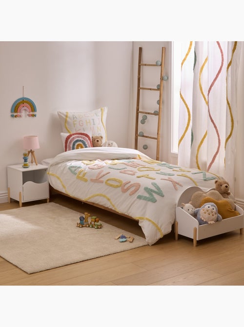 Set letto tufy 140x200 cm beige con stampa alfabetica - Kiabi Set letto tufy 140x200 cm beige con stampa alfabetica - Kiabi