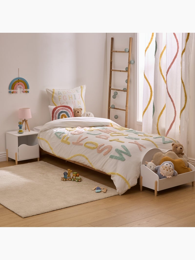 Set letto tufy 140x200 cm beige con stampa alfabetica Multicolore - Kiabi