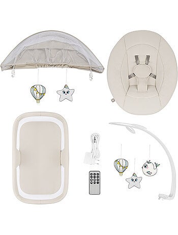 Set LIONELO Vivi con dondolo e culla elettrica a 360° - 12 melodie - 3 modalità - Telecomando