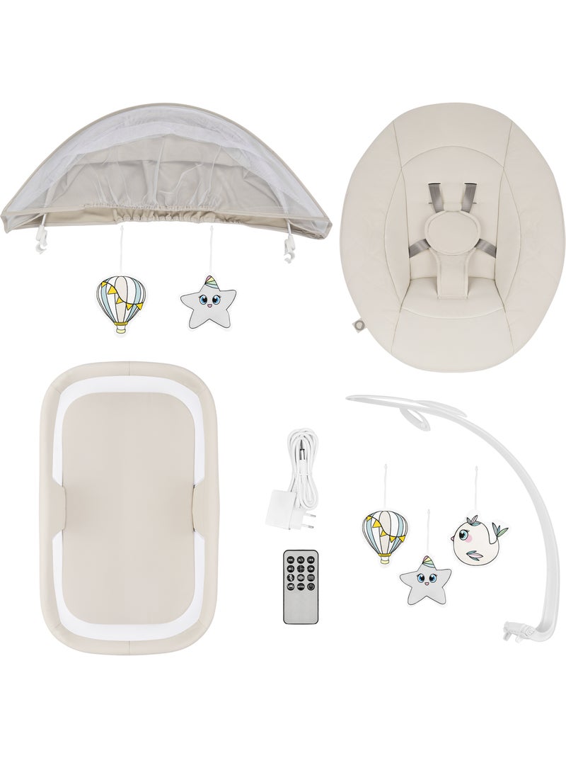 Set LIONELO Vivi con dondolo e culla elettrica a 360° - 12 melodie - 3 modalità - Telecomando Beige - Kiabi