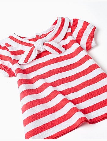 Set maglietta + bloomers in cotone e a righe