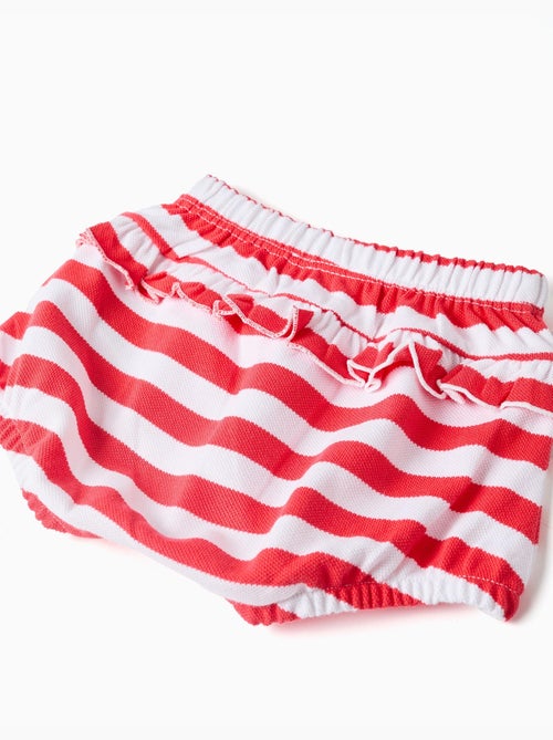 Set maglietta + bloomers in cotone e a righe - Kiabi