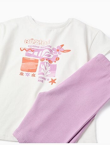 Set maglietta e leggings corti in cotone