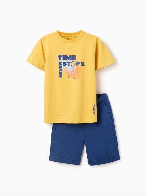 Set maglietta e pantaloncini in cotone con stampa - Kiabi