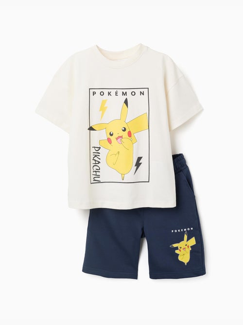 Set Maglietta e Pantaloncini in cotone con stampa pikachu - Kiabi