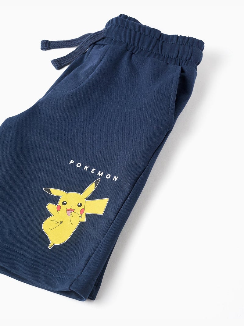 Set Maglietta e Pantaloncini in cotone con stampa pikachu Blu scuro - Kiabi