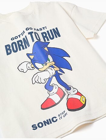 Set maglietta e pantaloncini in cotone con stampa Sonic