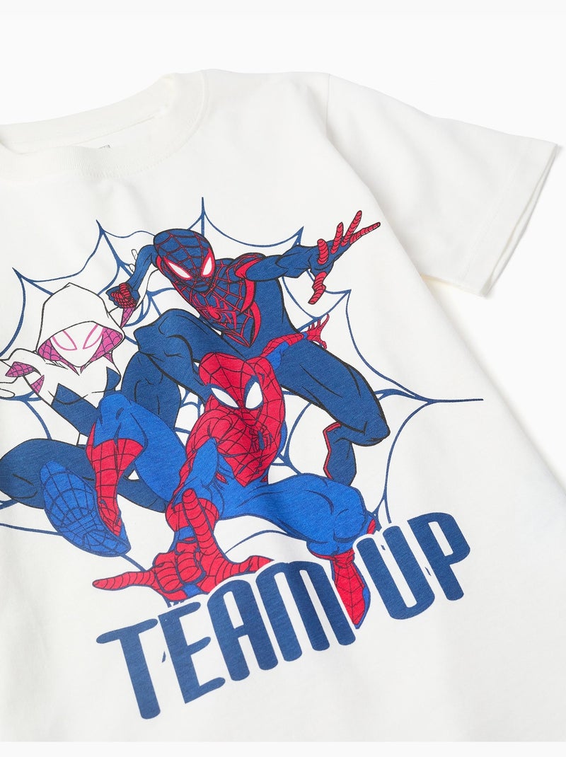Set maglietta e pantaloncini in cotone con stampa Spider-Man Blu scuro - Kiabi