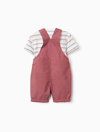 Set maglietta e salopette in cotone