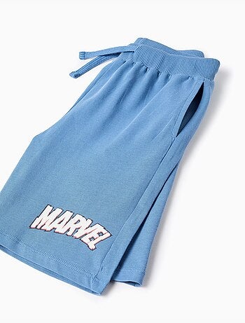 Set maglietta in cotone e pantaloncini con stampa Avengers