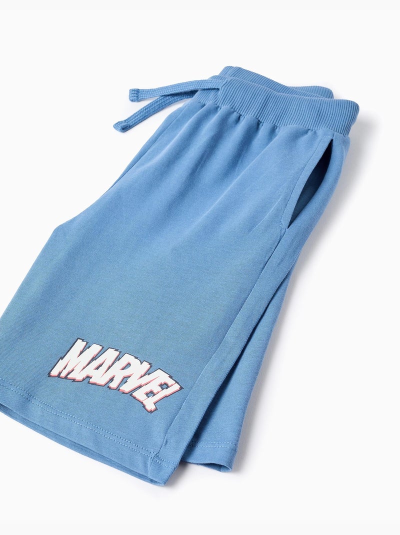 Set maglietta in cotone e pantaloncini con stampa Avengers Blu Blu - Kiabi
