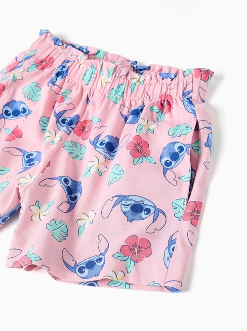 Set maglietta in cotone e pantaloncini con stampa Stitch - Kiabi