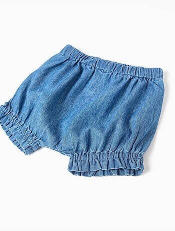 Set maglietta in cotone e pantaloncini in denim