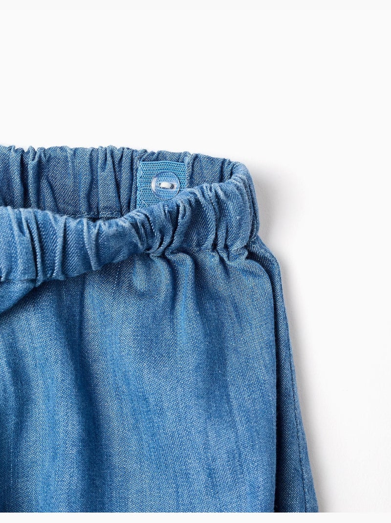 Set maglietta in cotone e pantaloncini in denim Giallo chiaro - Kiabi