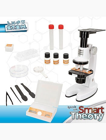 Set microscopio giocattolo con luce led e supporto per cellulare smart theory