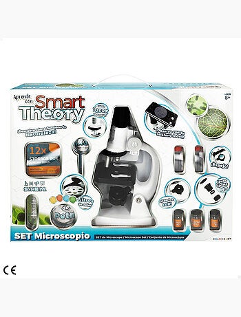 Set microscopio giocattolo con luce led e supporto per cellulare smart theory